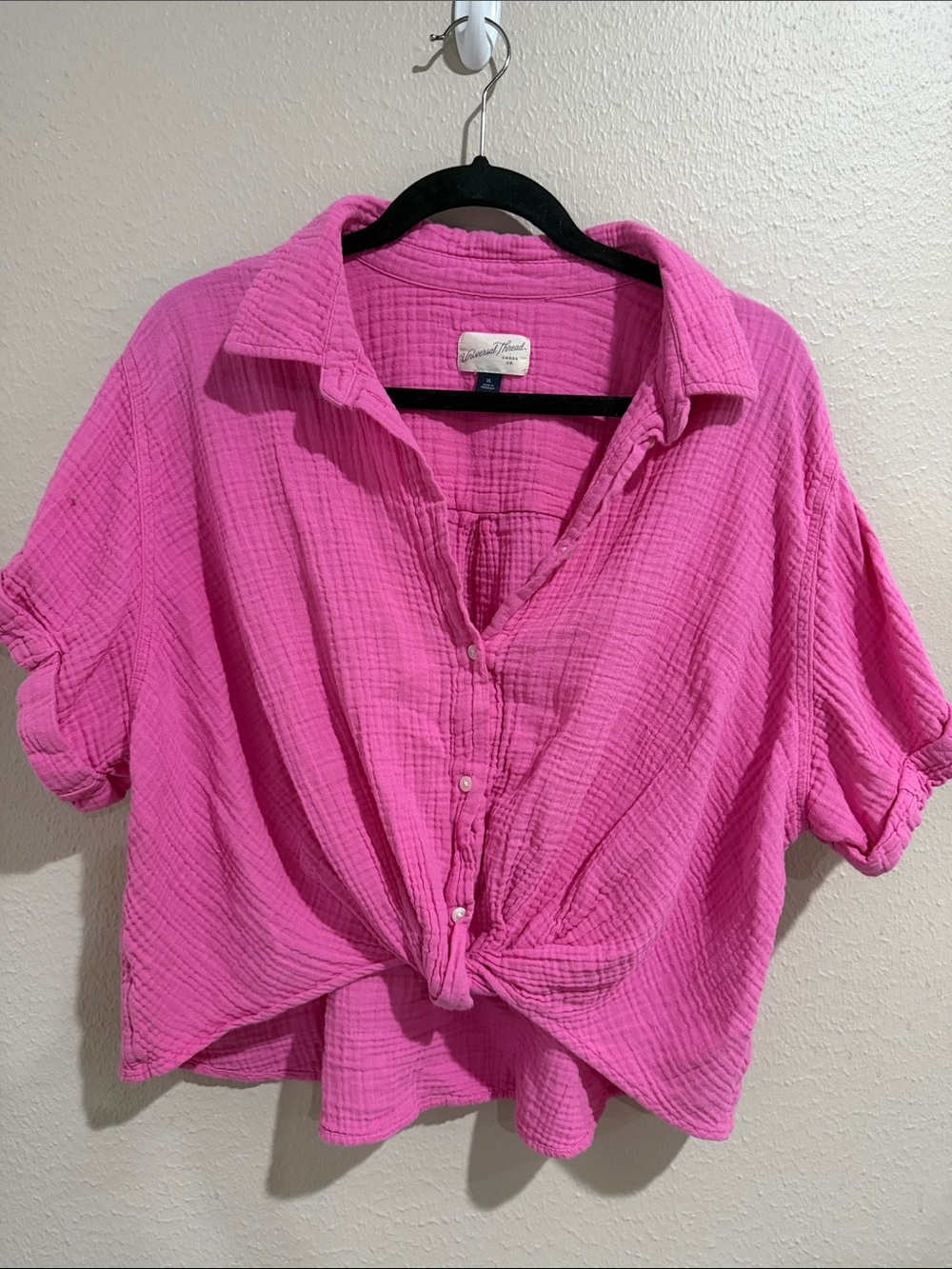 Universal Thread Button-Front Gauze Shirt - XL